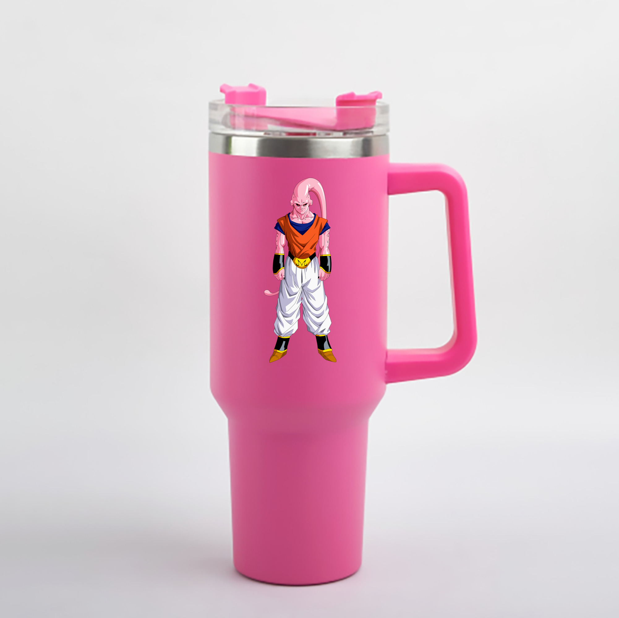 （画像用） ドラゴンボール 魔人ブウ DRAGON BALL Majin Buu 1200mL車用タンブラー - クリスタルステッカー（プラスチックストロー付き）